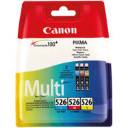 Genuine Canon CLI-526 Cyan/Magenta/Yellow Inkjet Cartridges Triple Pack